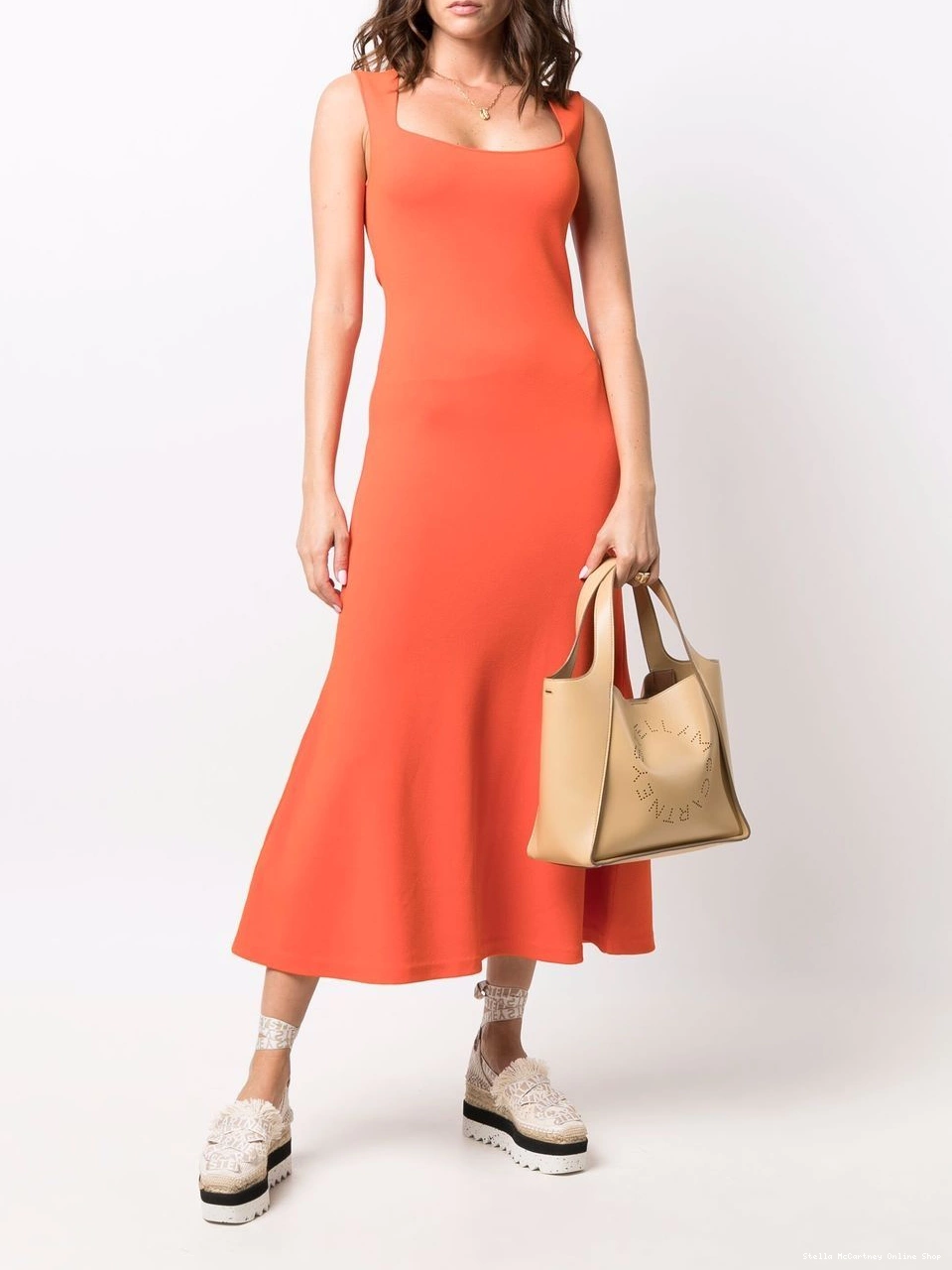 Affordable sleeveless flared dress Stella Women McCartney square-neck 0630